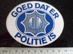 sticker goed dat er politie is logo embleem wapen vintage, Verzenden, Zo goed als nieuw, Bedrijf of Vereniging