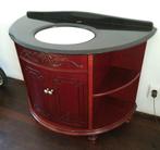 Houten wastafel meubel met composiet aanrechtblad, Ophalen, 100 tot 150 cm, Zo goed als nieuw, Minder dan 100 cm