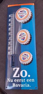 Bavaria emaille bord  met thermometer., Verzamelen, Biermerken, Ophalen of Verzenden, Gebruikt, Reclamebord, Plaat of Schild