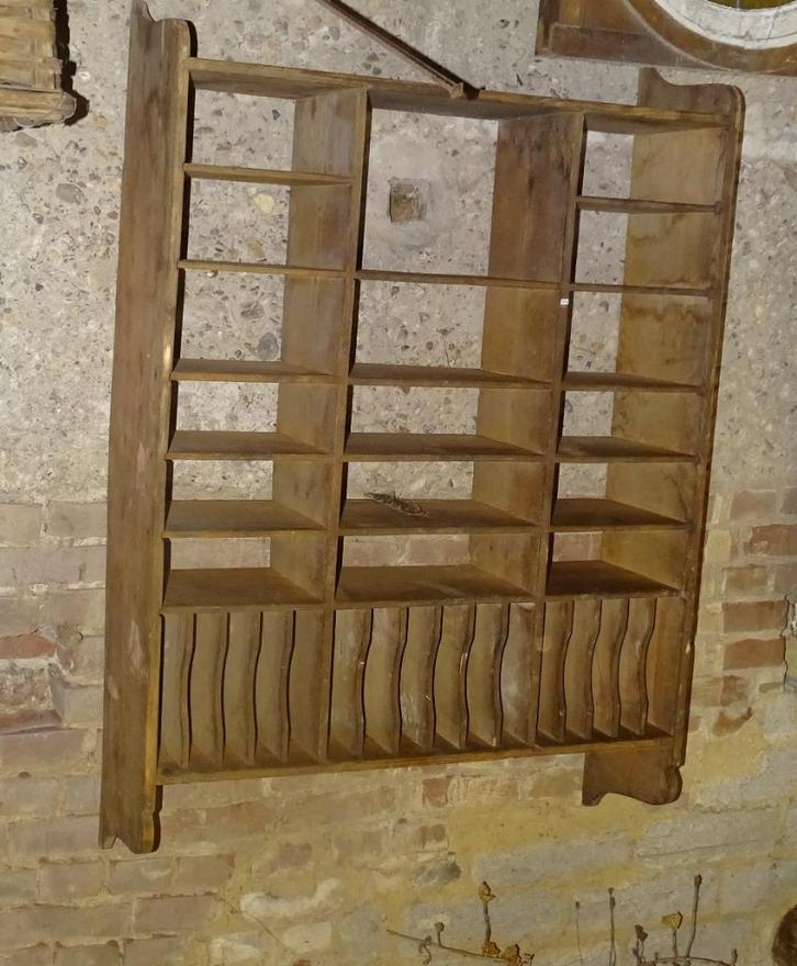 oud wandrek rek vakkenrek keukenrek bordenrek vakkenkast, Antiek en Kunst, Curiosa en Brocante, Ophalen