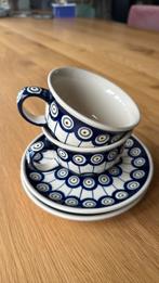 Kop & schotel 2x Boleslawiec Zaklady Ceramic Pools Aardewerk, Ophalen of Verzenden, Nieuw, Porselein, Kop en/of schotel