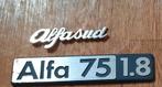 Alfa Romeo 75 en Sud typeplaatje, Ophalen, Voor, Nieuw, Alfa Romeo