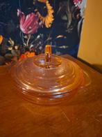 Vintage Roze Glazen Serveerschaal met Deksel, Ophalen of Verzenden