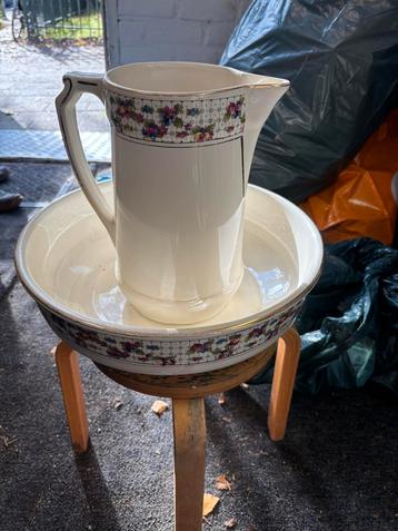 Antiek Lampetstel met Bloemenmotief beschikbaar voor biedingen