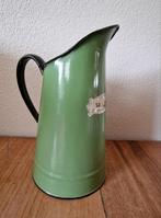 Emaille reseda groene waterkan, Ophalen of Verzenden