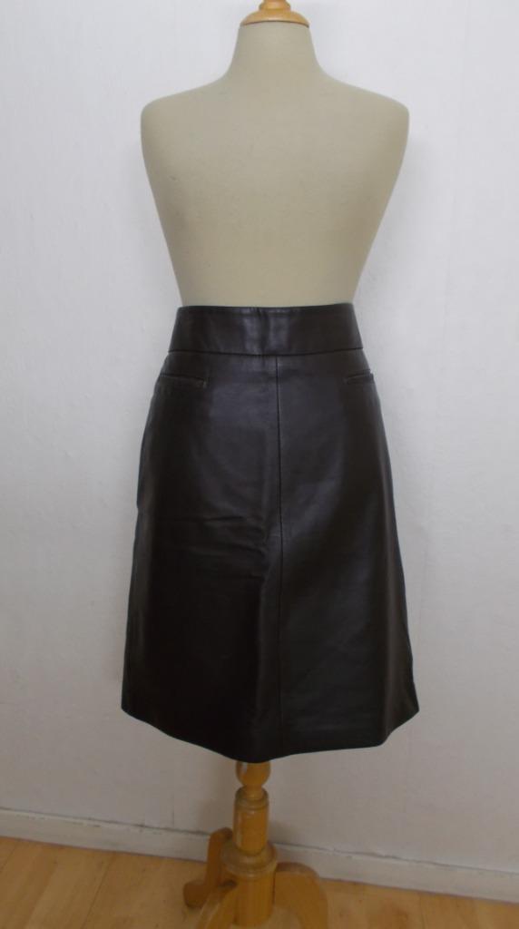Mooie donkerbruine leren rok van Arma! 42, Kleding | Dames, Rokken, Zo goed als nieuw, Maat 42/44 (L), Bruin, Knielengte, Verzenden