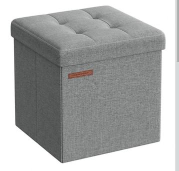 Songmics Poef Opbergbox Lichtgrijs 38x38x40 beschikbaar voor biedingen