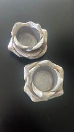 GRATIS: 2 schattige waxinelichthouders. Roos., Ophalen, Gebruikt, Zilver, Dame of Heer