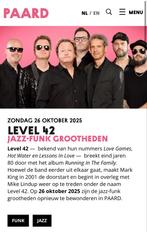 Kaartjes gezocht Level 42, Tickets en Kaartjes, Twee personen, Oktober