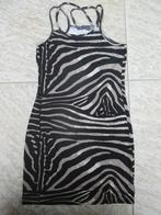 Jurkje zwart / beige zebra print maat 128 Geisha jurk, Geisha, Meisje, Ophalen of Verzenden, Zo goed als nieuw