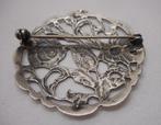 Zilveren mooie vintage bloemen broche nr.1360, 4 tot 7 cm, Verzenden, Zo goed als nieuw, Zilver