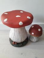 Set 2 bos paddestoelenrood met witte stippen herfst deco, Ophalen of Verzenden, Zo goed als nieuw