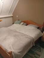 Eiken bed 180x200 + elektrische bedbodems, Ophalen, Gebruikt, Tweepersoons, 180 cm