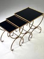 Vintage nesting tables goud zwart, Antiek en Kunst, Antiek | Meubels | Tafels, Ophalen of Verzenden