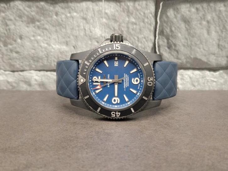 Breitling Superocean 46mm blacksteel, full set 2022. 2xband, Sieraden, Tassen en Uiterlijk, Horloges | Heren, Zo goed als nieuw