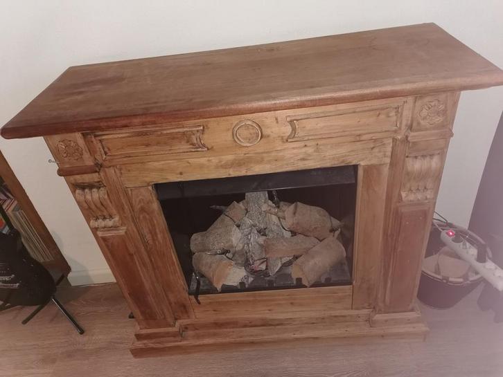 Sier Openhaard met Verlichting, Huis en Inrichting, Haarden, Ophalen