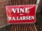 VINE Larsen wijn emaille reclamebord, Verzamelen, Ophalen of Verzenden, Gebruikt, Reclamebord