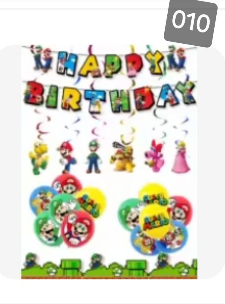 Super Mario Verjaardag Versiering - Nieuw!, Hobby en Vrije tijd, Feestartikelen, Ophalen, Nieuw, Versiering, Verjaardag