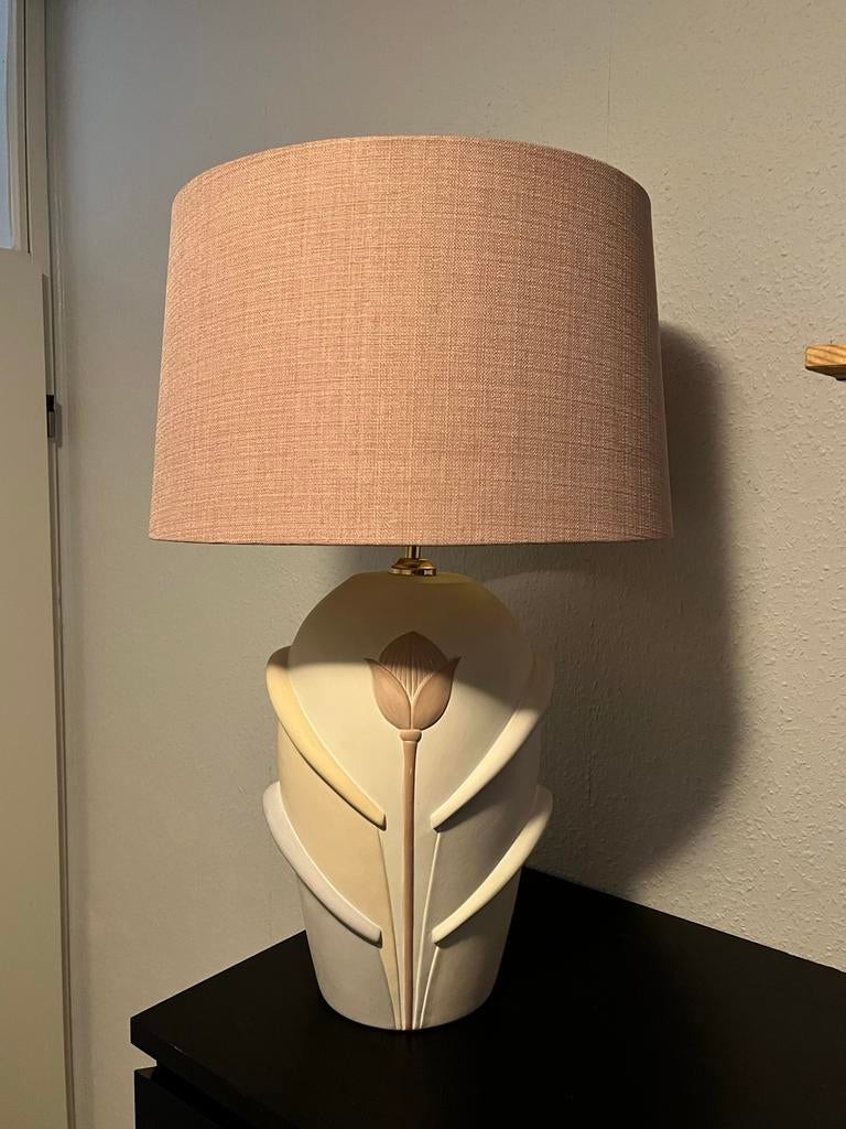 Mooie vaaslamp met kap, Ophalen of Verzenden, Gebruikt, Stof, Minder dan 100 cm