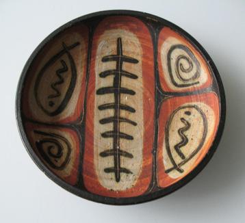 Vintage aardewerk Bord Jan van Stolk visgraat beschikbaar voor biedingen