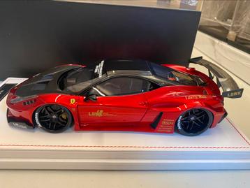 1:18 Lvy 458 GT Metallic Red Carbon Hood LBWK LB Silhouette beschikbaar voor biedingen