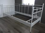 metalen bed 90x200, inclusief bossflex lattenbodem, Ophalen, 90 cm, Eenpersoons, Wit