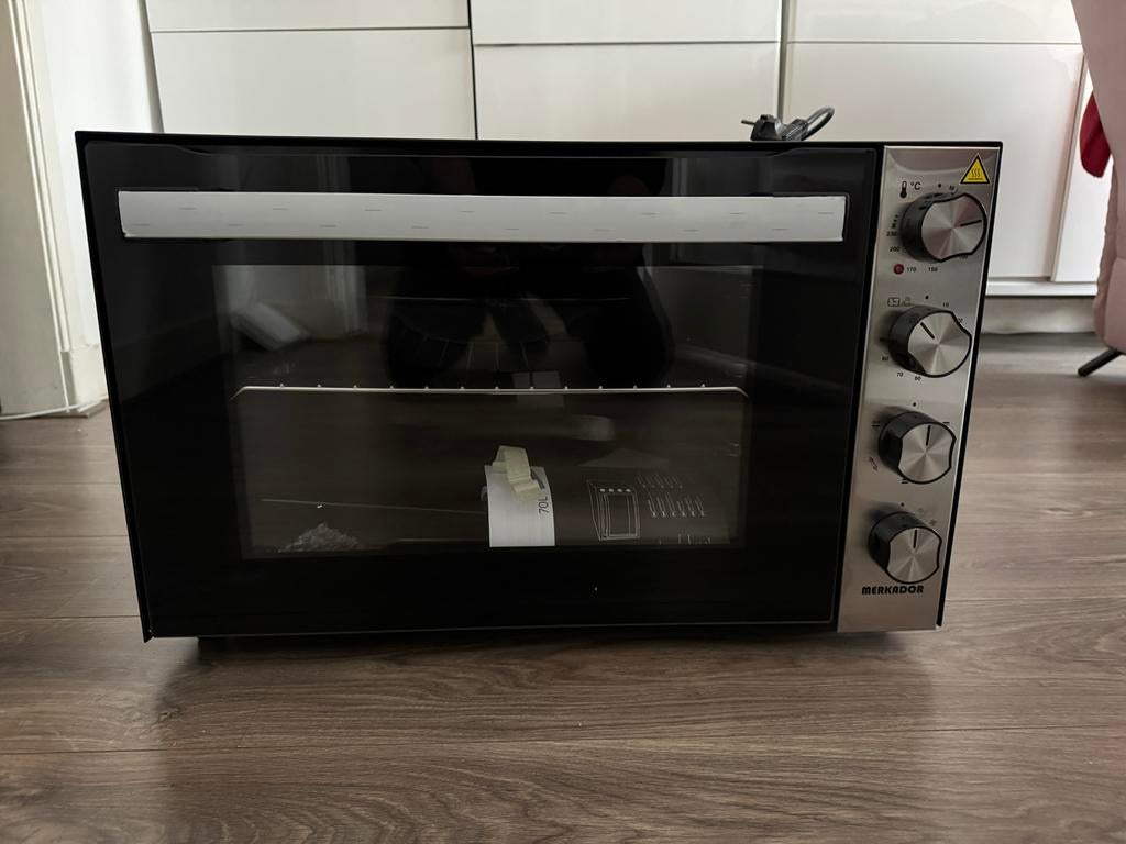 Merkador XXL Vrijstaande Oven - 70L - RVS, Witgoed en Apparatuur, Ovens, Nieuw, Vrijstaand, Oven, 45 tot 60 cm, Hete lucht, Ophalen of Verzenden