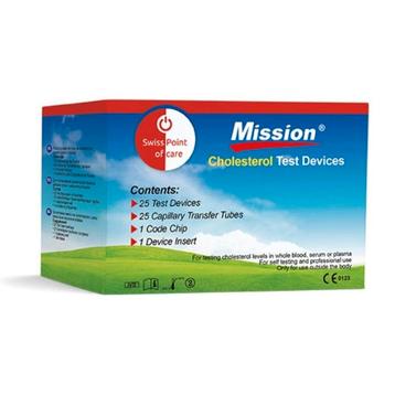 De Mission 3-in-1 cholesterol teststrips 25 verpakking beschikbaar voor biedingen