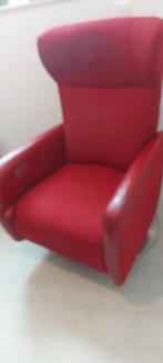 Sta op stoel rood leer en stof bekleding, Ophalen of Verzenden, Gebruikt, Stof, 50 tot 75 cm