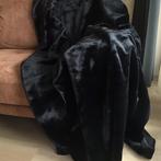Lap stof polar luxe imitatie nepbont fauxfur zwart 185x160, 120 cm of meer, Zwart, Nieuw, Ophalen of Verzenden