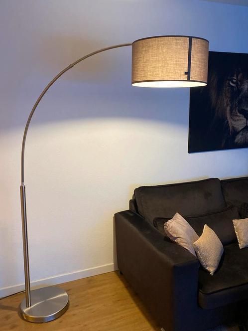 Moderne Booglamp Donkergrijs, Huis en Inrichting, Lampen | Vloerlampen, Zo goed als nieuw, 150 tot 200 cm, Metaal, Ophalen