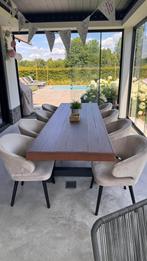 Hardhouten eettafel tafel 10 personen 3 meter, 200 cm of meer, Zo goed als nieuw, Vijf personen of meer, Rechthoekig
