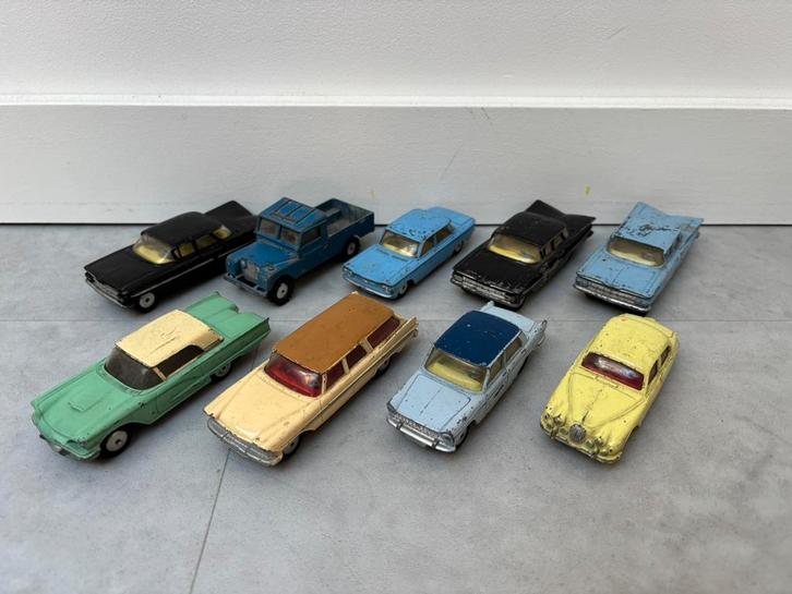 9 Corgi Toys. Oa Ford, Plymouth, Fiat, Chevrolet & Jaguar, Hobby en Vrije tijd, Modelauto's | 1:43, Gebruikt, Auto, Corgi, Ophalen of Verzenden