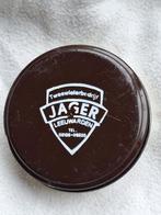 Oud smeervet blik Jager tweewielers Leeuwarden, Verzamelen, Ophalen of Verzenden, Gebruikt, Reclamebord