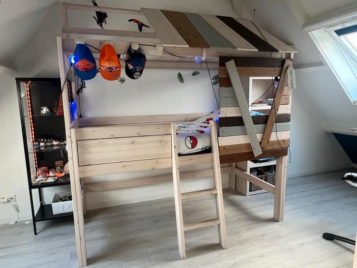 Uniek Boomhut Bed Lifetime, Kinderen en Baby's, Kinderkamer | Bedden, Gebruikt, 180 cm of meer, 70 tot 85 cm, Hoogslaper of Stapelbed