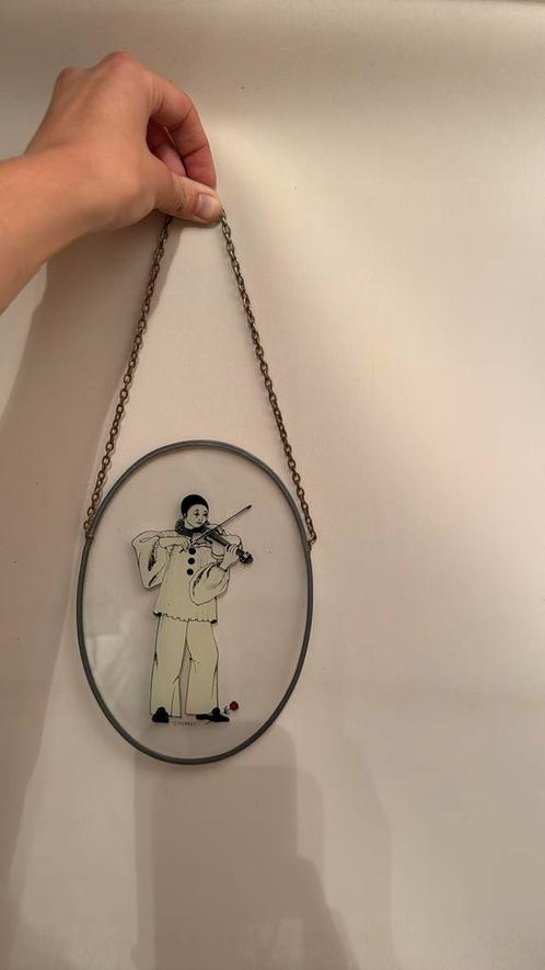 Vintage Pierrot raamhanger, Huis en Inrichting, Woonaccessoires | Kransen, Zo goed als nieuw, Ophalen of Verzenden