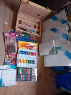 schilder spullen canvas olie verf krijtjes kwasten kist, Hobby en Vrije tijd, Schilderen, Ophalen, Gebruikt, Overige typen