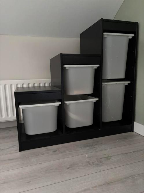 Opberg combinatie zwart - trofast ikea, Kinderen en Baby's, Kinderkamer | Commodes en Kasten, Zo goed als nieuw, Kast, 90 tot 105 cm