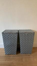 Set van 2 opbergmanden / wasmanden met deksel, Huis en Inrichting, Ophalen, Kunststof, Mand, Zo goed als nieuw