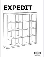 IKEA Expedit open kast 16 vakken wit, 25 tot 50 cm, 100 tot 150 cm, 100 tot 150 cm, Met plank(en)