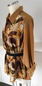 Vintage beeldige paarden dessin blouse  40/42 Cecilene chcs, Ophalen of Verzenden, Zo goed als nieuw, Maat 38/40 (M), Beige