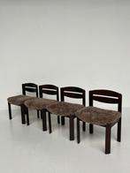 Vintage brutalistische eetkamerstoelen – set van 4, Bruin, Vintage, Zo goed als nieuw, Vier