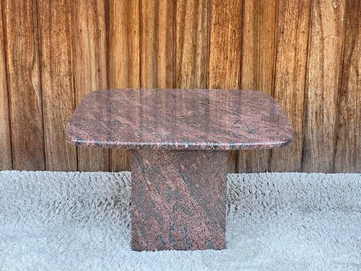 Vintage marble sidetable, Huis en Inrichting, Tafels | Sidetables, 25 tot 50 cm, 50 tot 100 cm, Rechthoekig, Glas, Ophalen of Verzenden