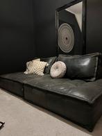 Loods5 Zitelement 2x Antraciet Leder - Zo Goed Als Nieuw, Ophalen, 125 tot 150 cm, Tweepersoons, Leer