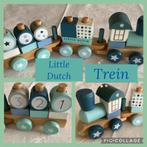 Little Dutch, houten trein, blauw, blokjes trein ,€4, Ophalen of Verzenden, Gebruikt