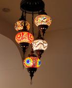 Oosterse Arabische kroonluchter hanglamp glasmozaiek set 5, Oosters Arabisch 1001nacht Boho Ibiza Marrakech Marokkaans Turks, Nieuw