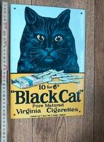 Black Cat cigarettes reclamebord staal, Ophalen of Verzenden, Zo goed als nieuw, Reclamebord