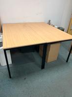 Gebruikt Bureau - Licht Hout, Zwart Frame, Ophalen, Gebruikt, Bureau