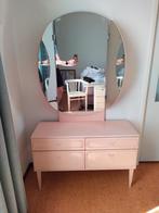 Vintage kaptafel met drieluik- spiegel, Huis en Inrichting, Tafels | Kaptafels, Ophalen, Gebruikt, Vintage, 50 tot 100 cm