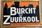 Vintage reclamebordje -De Burcht Zuurkool -blik, Verzamelen, Ophalen of Verzenden, Gebruikt